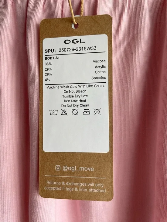 New OGL Women Pink Maxi Skirt Pockets Size Medium - Picture 5 of 7